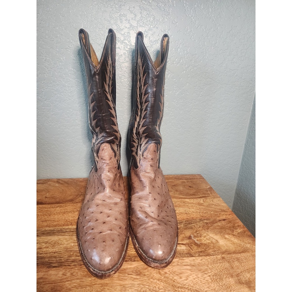 Vintage Tony Lama 8822 El Rey Full Quill Ostrich Cowboy Boots Mens 9 D USA Made